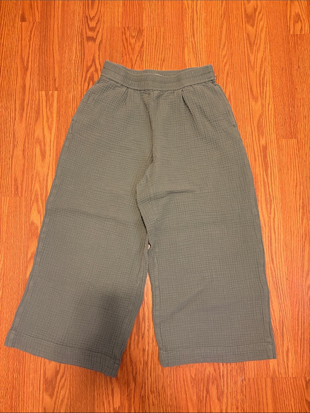 Madewell Olive Green Wide-Leg Gauze Pants